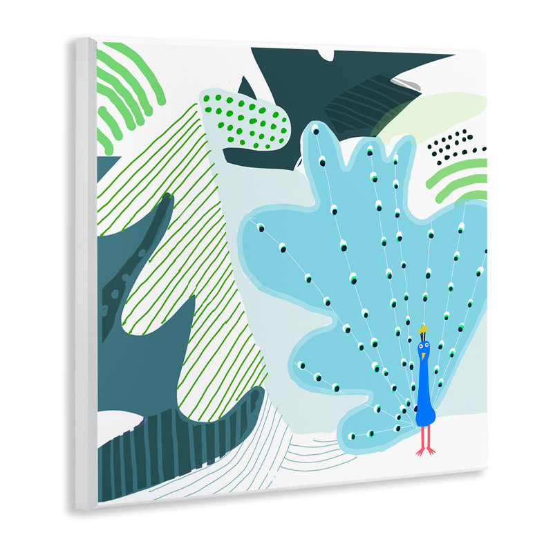 Art mural fantaisiste à motif de paon par Carla Daly