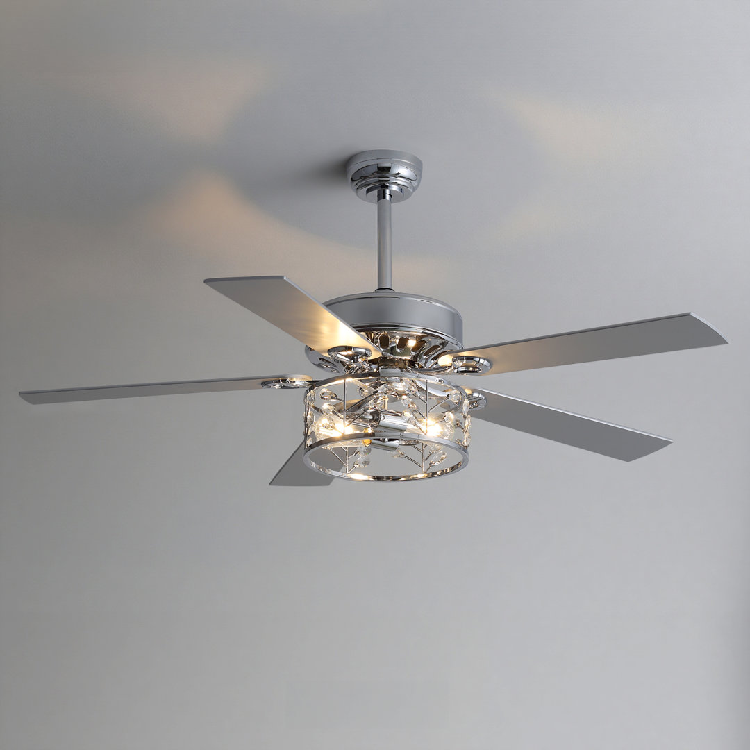 52'' Jodie 5 - Blade Standard Ceiling Fan with Remote Control and Light Kit Included Mercer41