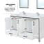 Ensemble de meuble-lavabo double l 60 po x P 22 po avec dessus blanc, miroirs 22 po et robinet chromé Ziva-1752901249-1829816595