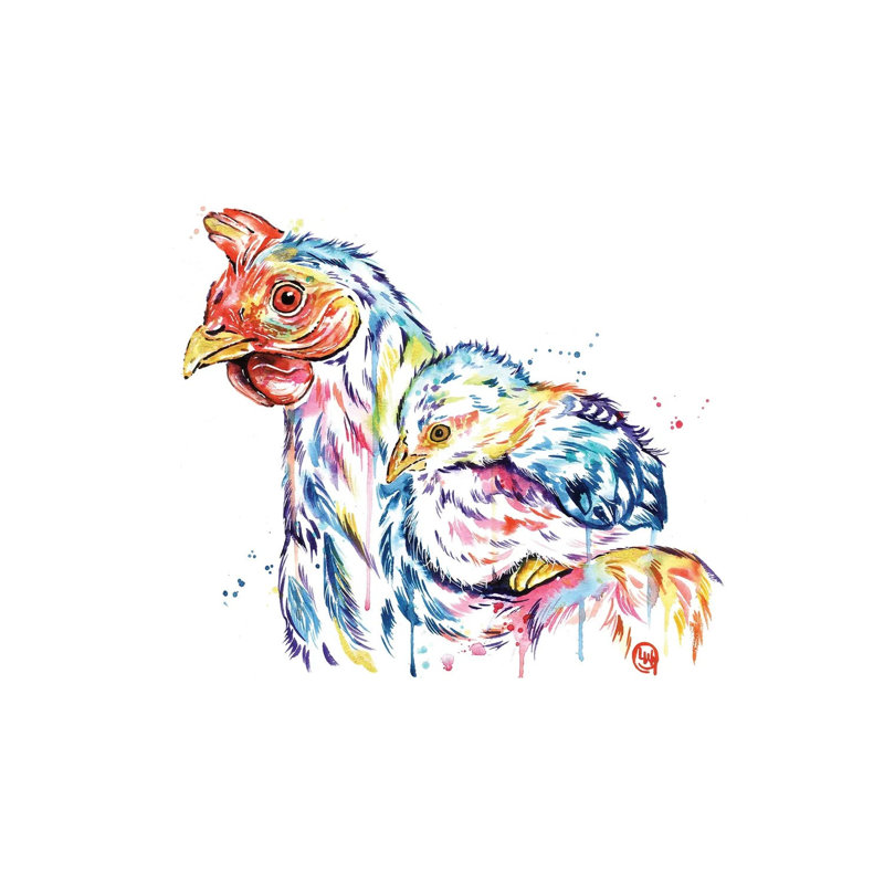Chickens - Safe at Home 1 Piece Wrapped Canvas Wall Art, 101.6 cm H x 66.04 cm W x 3.175 cm D