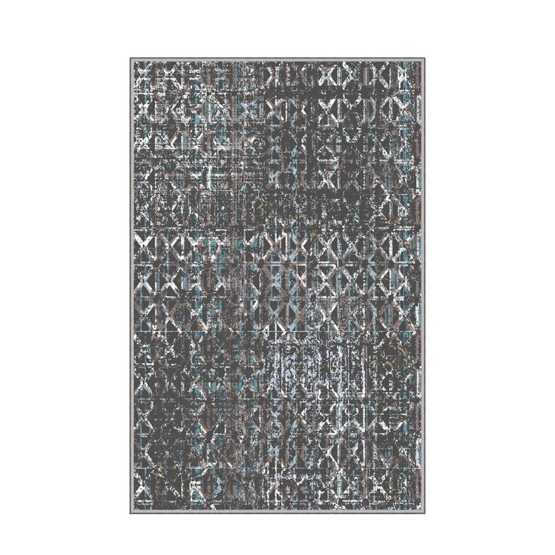 Stylish Woven Carpet (4.6 x 7.2 Feet), 100% Polyester, 0.4 in Pile Height | Antibacterial, Non-Slip Underside, Machine Washable | 3D Digital Print Design | Perfect for Living Room, Bedroom, & Dining Areas