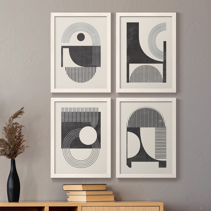 " Unknown Space I " 4 - Pieces, White, 24" H x 72" W x 1.5" D