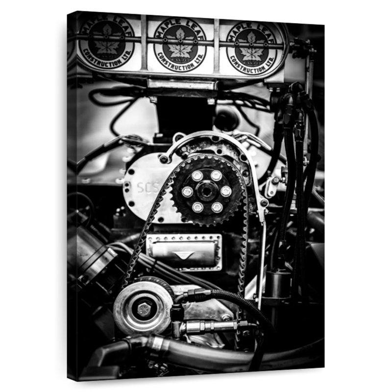 Mehar Drag Racing Car Engine, 48" H x 32" W