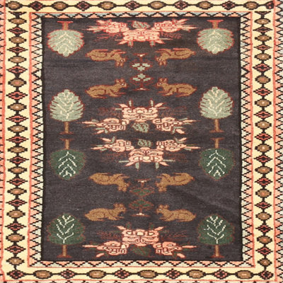 Tapis beige traditionnel/rouge/vert Esman