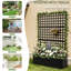 Ensemble de 2 pots d'intimité en métal avec treillis, lit de jardin surélevé avec trous de drainage, noir, 70 po x 46 po x 12 po