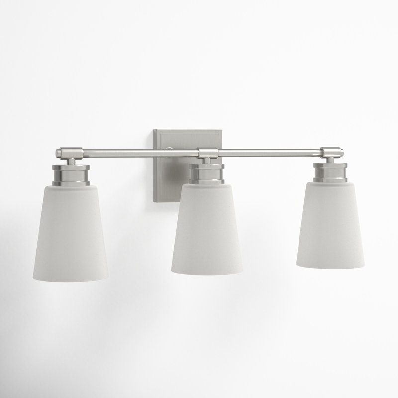 Libre 3 Light Frosted Dimmable Vanity Light, Brushed Nickel