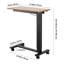 Table de lit surélevée, table de chevet mobile à 4 roulettes, levage électrique avec bouton de mise à niveau, bureau d'ordinateur portable roulant avec porte-gobelet, bureau de lit réglable en hauteur pour la maison, le bureau, le bureau, le bois et-472145764