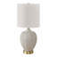 Lampe de table - 21 po de hauteur, en ivoire et dans un abat-jour crème, en résine crème