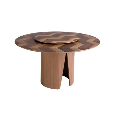 Round Wood Top Dining Table