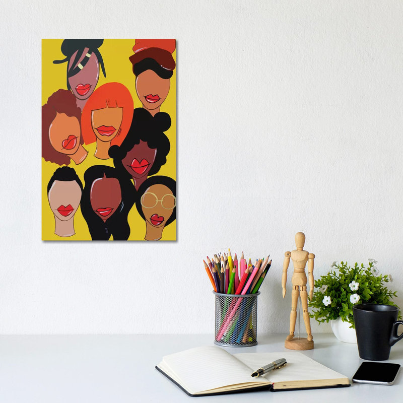 «Face» par Pinklomein, reproduction d'art sur toile tendue, H 12 po x l 8 po x P 0,75 po