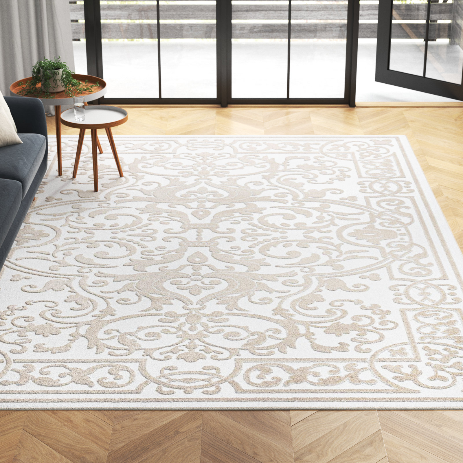 Dream Home | Greyson Collection | Grey Marble Microfiber Scatter Rug, 27 x  45