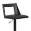Tabouret de bar réglable pivotant en similicuir et bois noir avec base noire