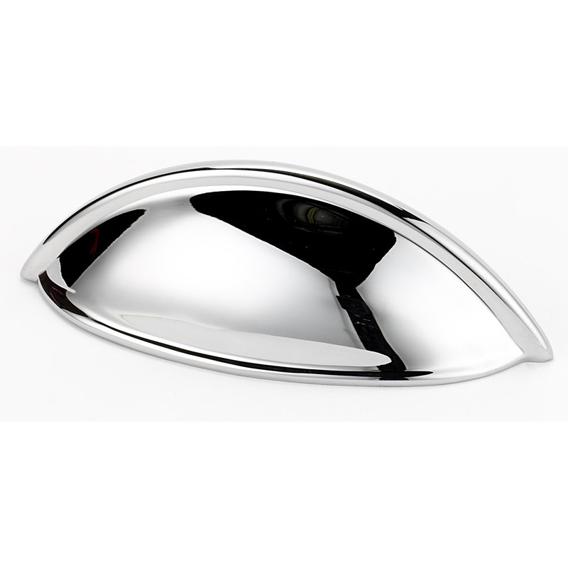 Poignée coquille contemporaine 3 1/2 po, Chrome poli