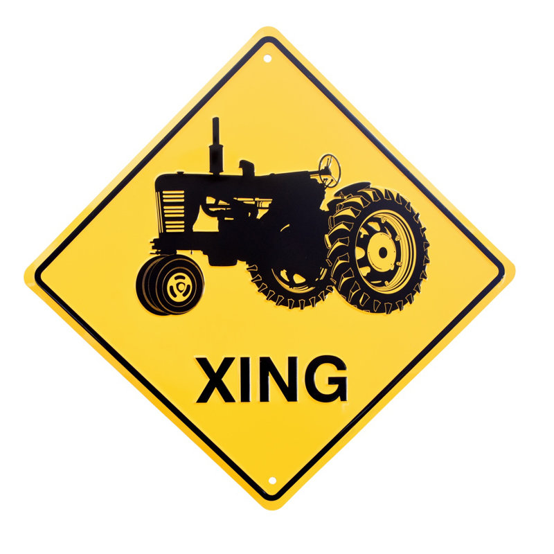 Warning Farm Tractor Crossing XING Road Street Caution Sign Rustic Wall Decor Warning Farm Tractor Crossing XING Road Street Caution Sign Rustic Wall Decor