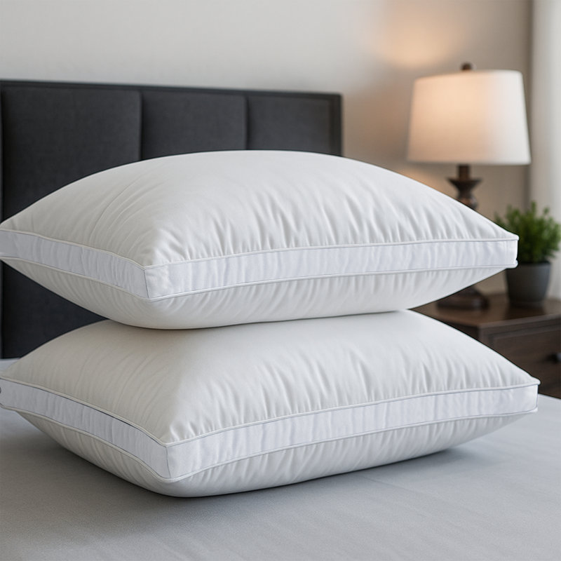 Coussin en fibre Luxury, Reine, Blanc