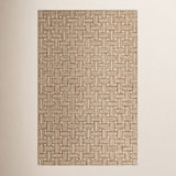 Abbott Hand Tufted Wool Geometric Area Rug in Tan