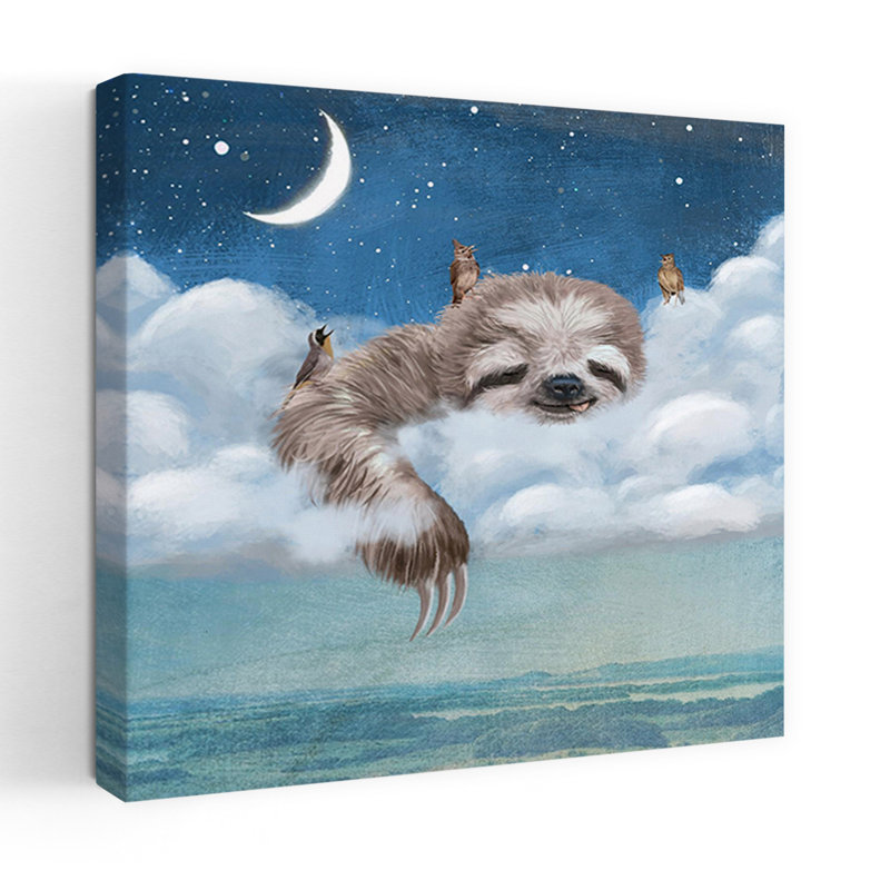 «A Sloth’S Dream», art urbain contemporain en forêt, H 18 po x l 18 po