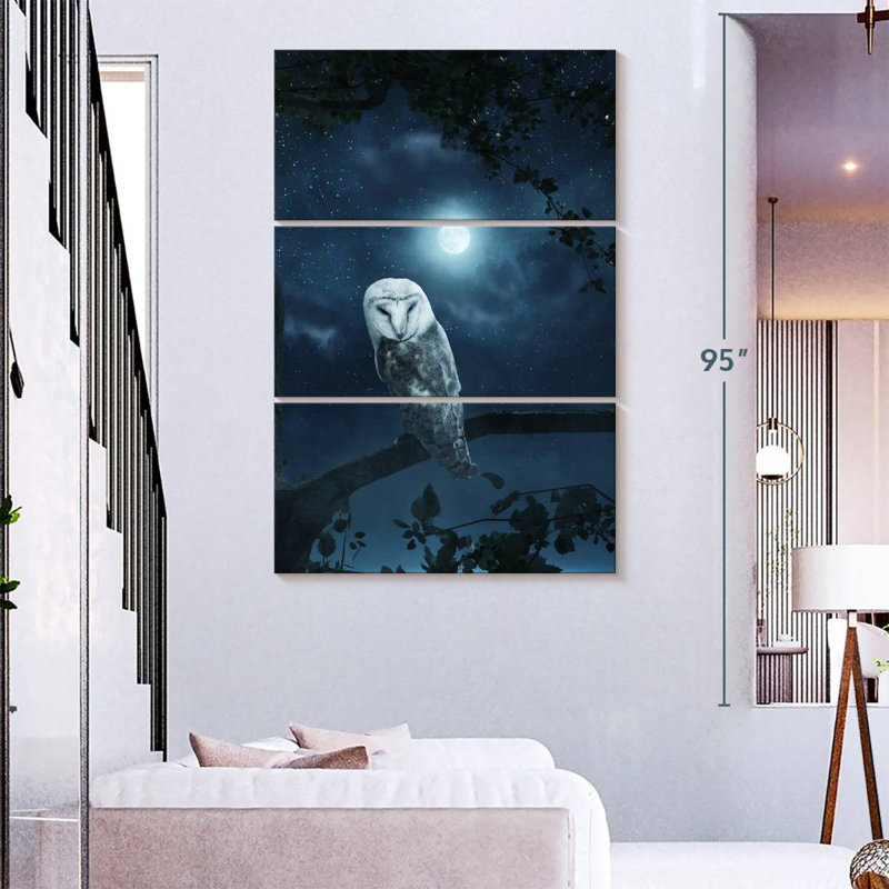 Brampt Owl In Moonlight, 32" H x 20" W