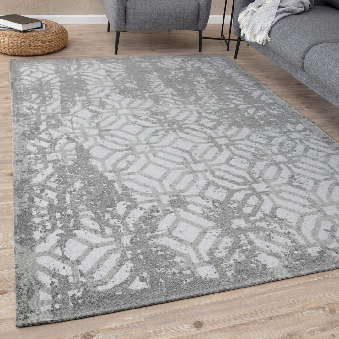 Carina Washable Rugs Geometric Design in Grey