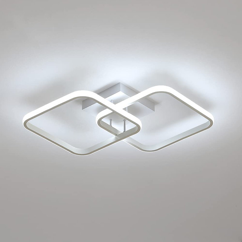 Tarazon 2-Light 60cm LED Semi Flush Mount, 10cm H x 59cm W x 29cm D, White