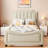 Upholstered Daybed With Classic Stripe Shaped Headboard-1956838040