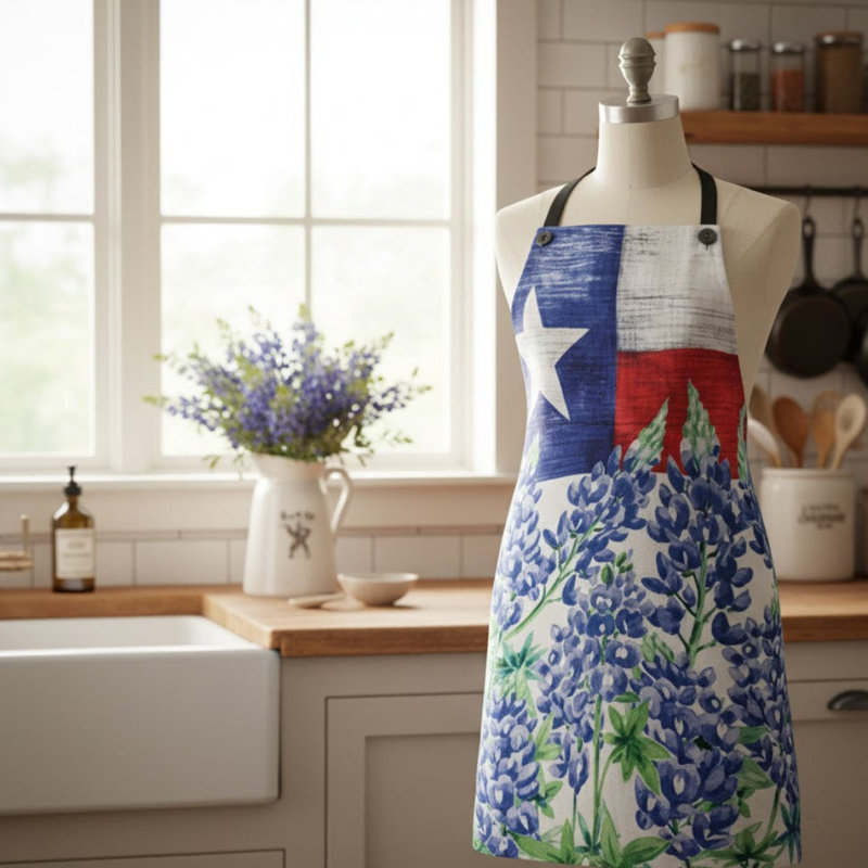  Texas Polyester Kitchen Apron 12" H