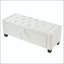 Repose-pieds avec rangement capitonné en similicuir 48 po - Ivoire-129894683-129894685