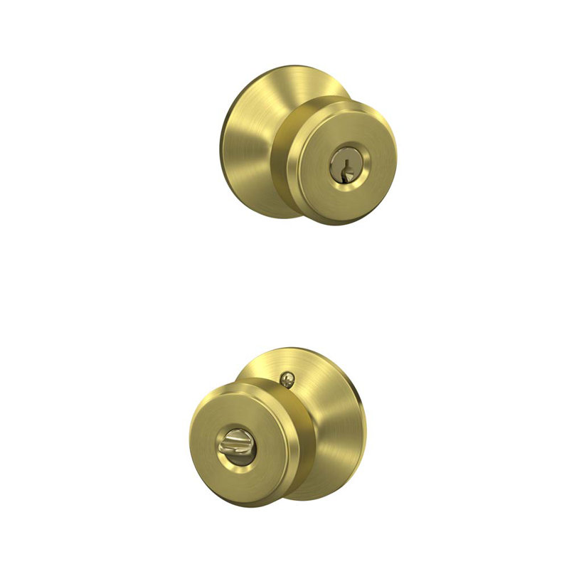 Bowery Keyed Entry Knob, Satin Brass