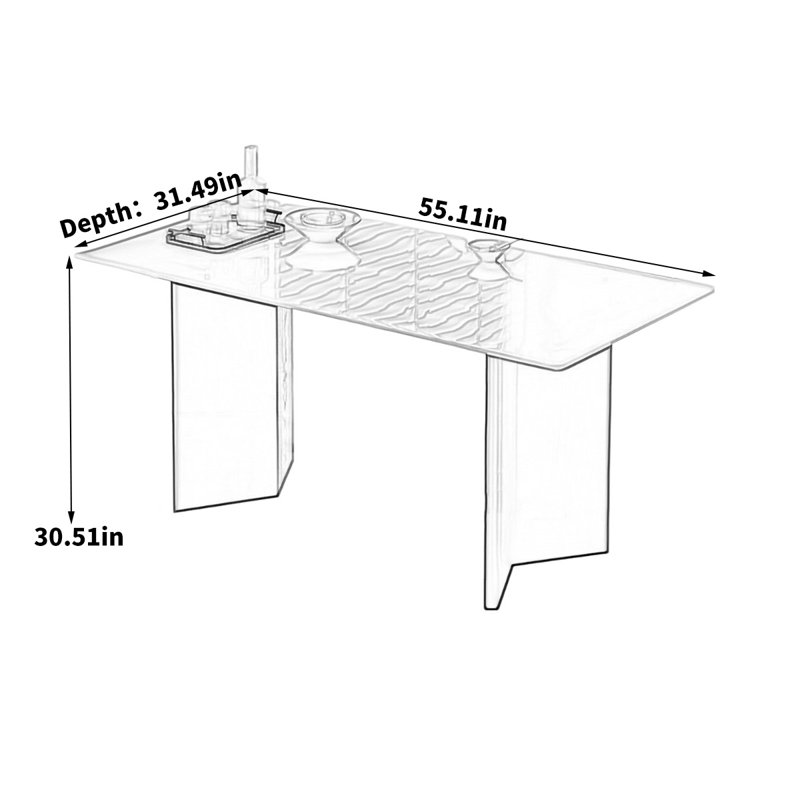 Dontrelle Solid Wood Base Dining Table, 30.51"H x 55.11"L x 31.49"W, Black