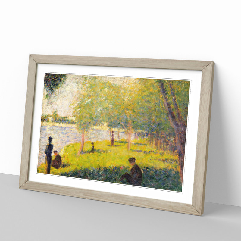 Study for La Grande Jatte Vol.2 by Georges Seurat - Framed Print, Oak Framed, 48cm H x 65cm W x 2cm D