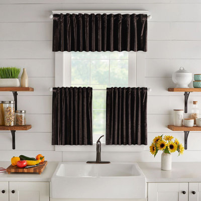 Solid Colour Kitchen Curtain