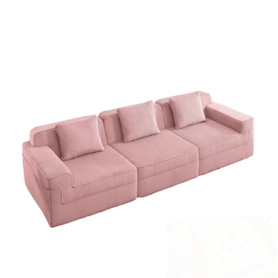 Sofa with Throw Pillows and Deep Seat