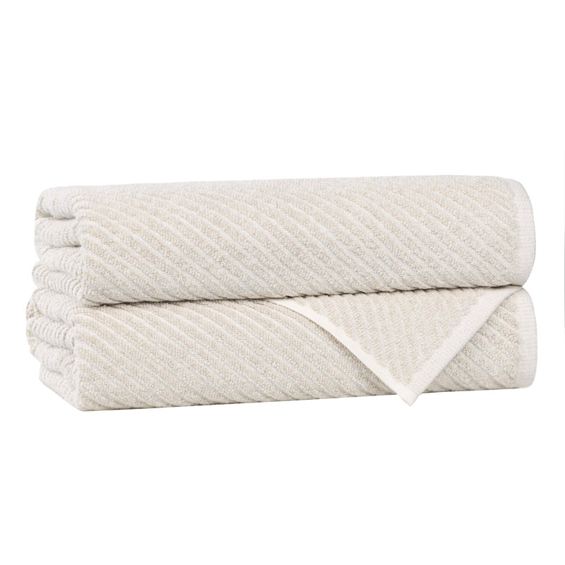  Cotton Blend Super Soft And Absorbent Amelia Collection Bath Towel Set, Beige