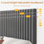 Structure de lit double avec tête de lit réglable, structure de lit pleine grandeur en velours, capitonnage à rainures verticales, lattes de bois robustes, aucun sommier requis, assemblage facile, gris-118103175-118103172