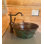 Lavabo de salle de bain vasque rond en cuivre 15 "avec extérieur Verde Patina, drain inclus