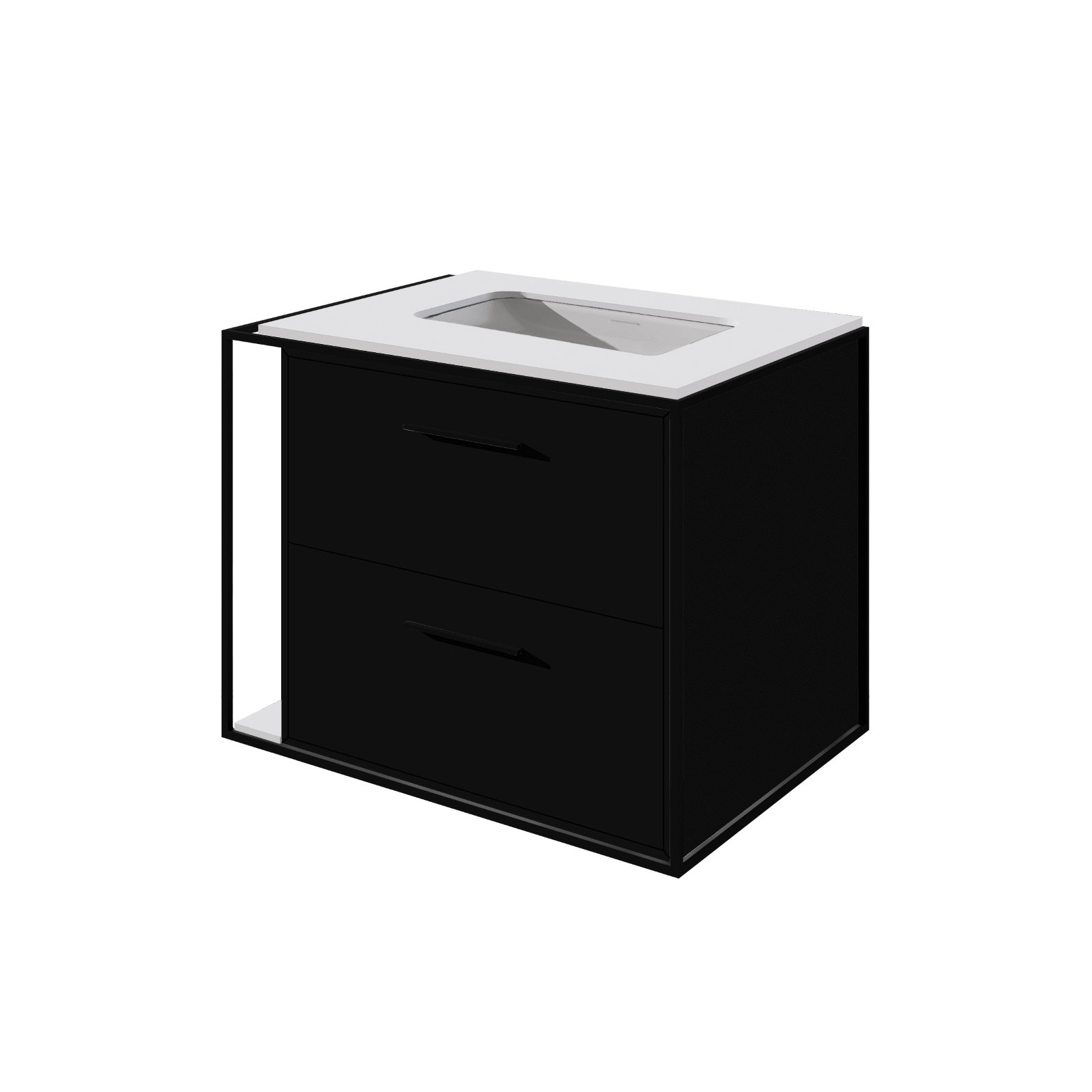Linea 24" Single Vanity , Azure, Wall Mount, Matte Black