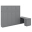Grand lit escamotable avec bureau, tablettes et armoires de rangement-112744459