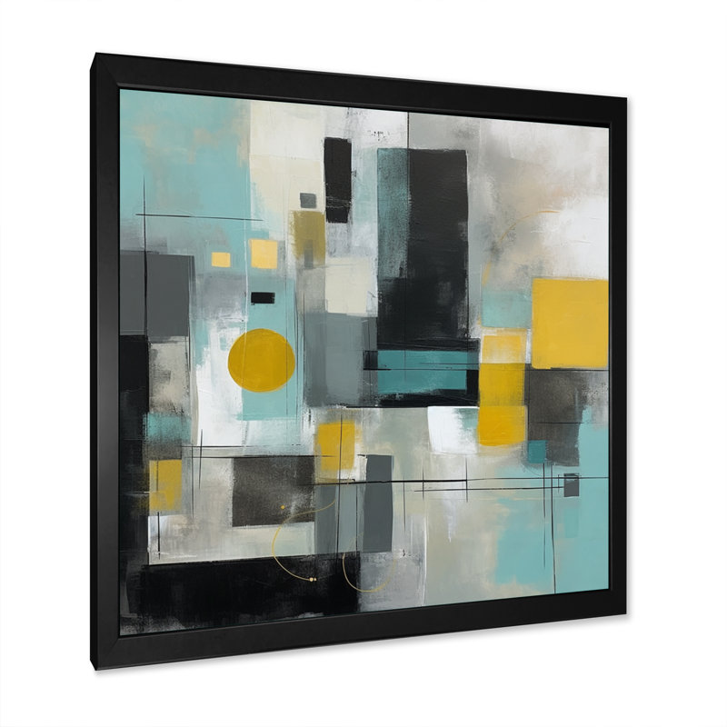 «Ellingson Abstract Paitning with Geometric Shapes», reproduction encadrée sur toile, H 36 po x l 36 po x P 1,5 po