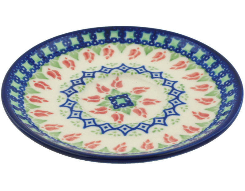 Tulips And Diamonds Stoneware Saucer