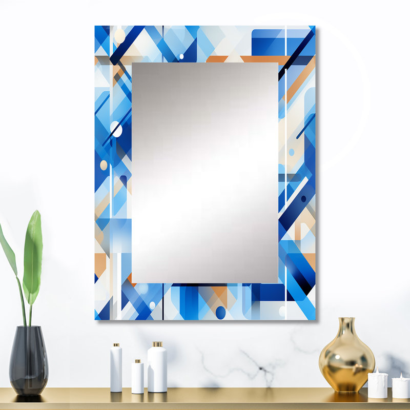 Haytham - Blue Wall Mirror Decor, 32 po x 24 po
