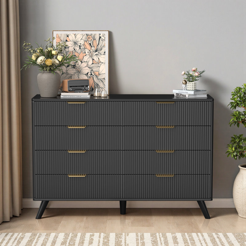 Commode d'appoint avec 9 tiroirs, Noir