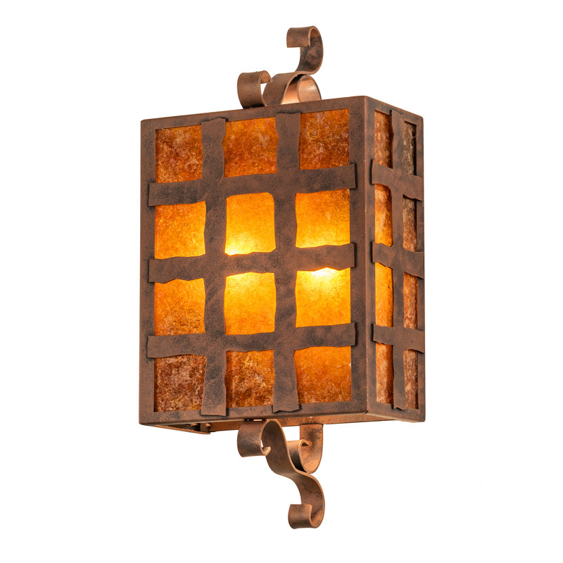 Rustic Lodge Steel Flush Mounted Sconce