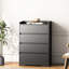 Buffet noir pour rangement de salon - 4 tiroirs, armoire 25,6 po x 15,86 po x 38,77 po, pouces