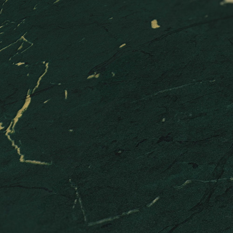 Bricks and More Collection Luxurious Metallic Marble Wallpaper Roll, Green/Gold