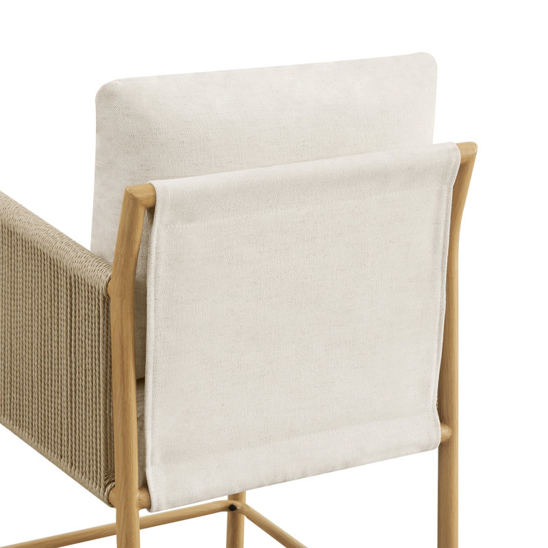 Tabouret de bar rembourré avec structure en métal, Crème