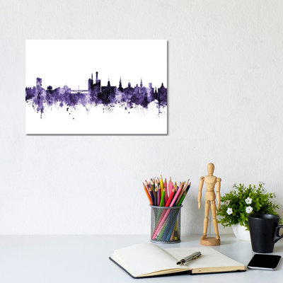 Lowa City, Lowa Skyline by Michael Tompsett - 1 Piece Wrapped Canvas Wall Art