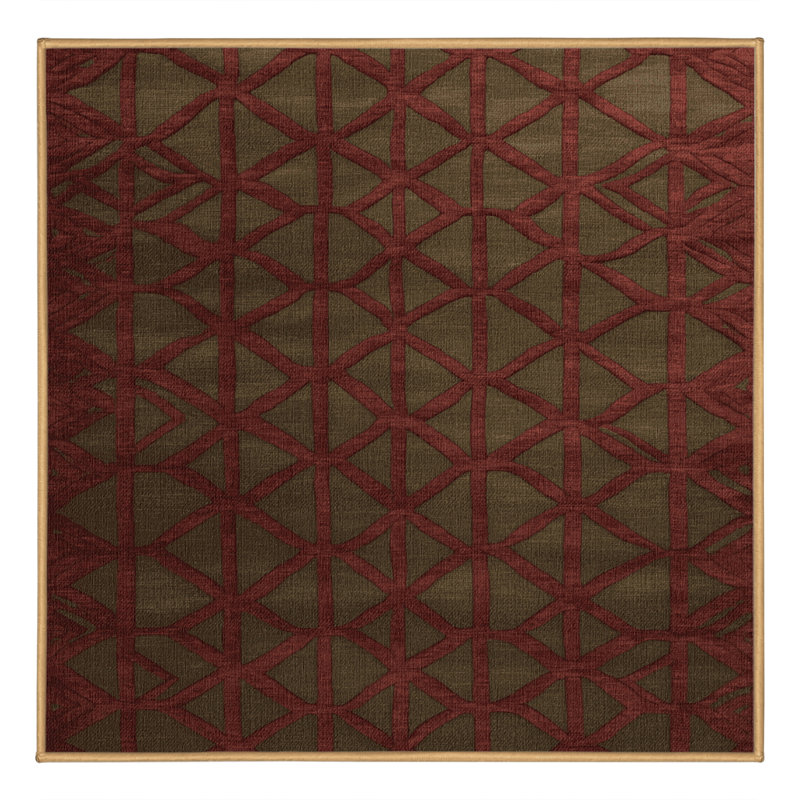 Tapis brun treillis lavable à la machine, Carré 3 pi