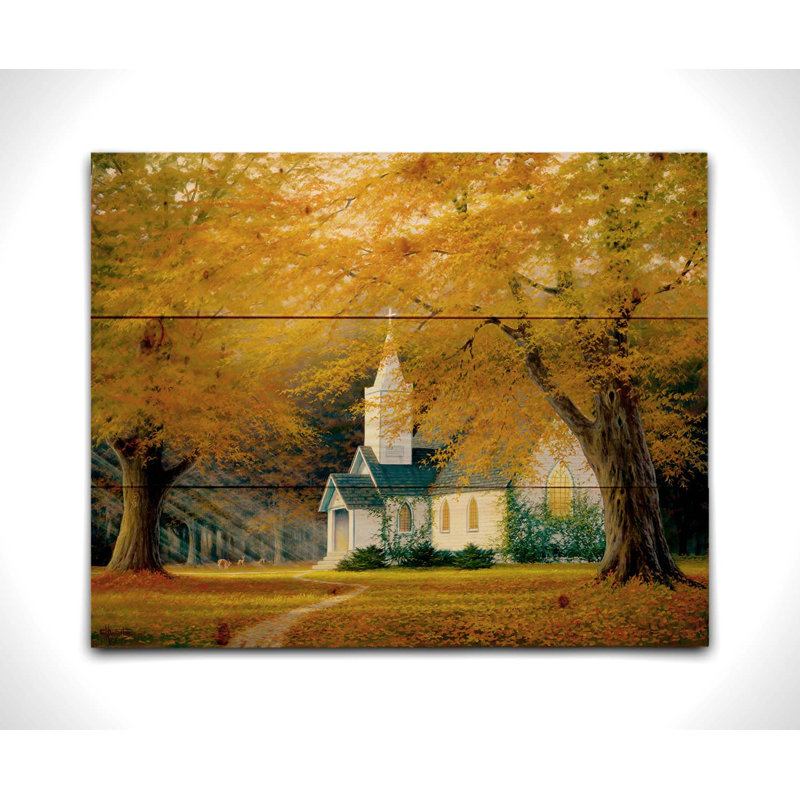 «Church in the Glen» par Charles White, H 16 po x l 20 po