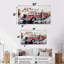 Camion de pompier dans les Hamptons III - ensemble d'art mural en toile pompier-1003553518