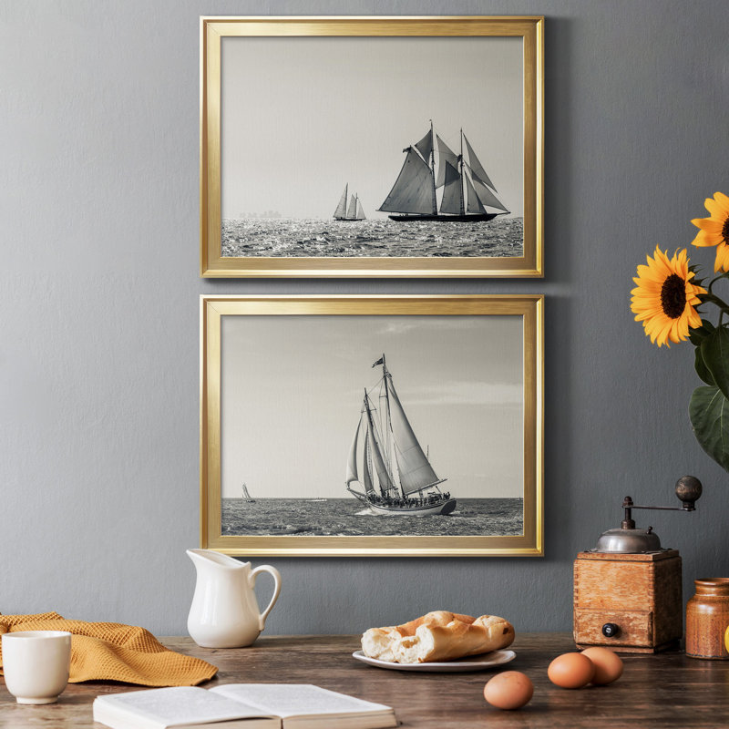 Heading Out - Ensemble de 2 reproductions de cadres photo, H 36,5 po x l 53 po x P 1 po, Or